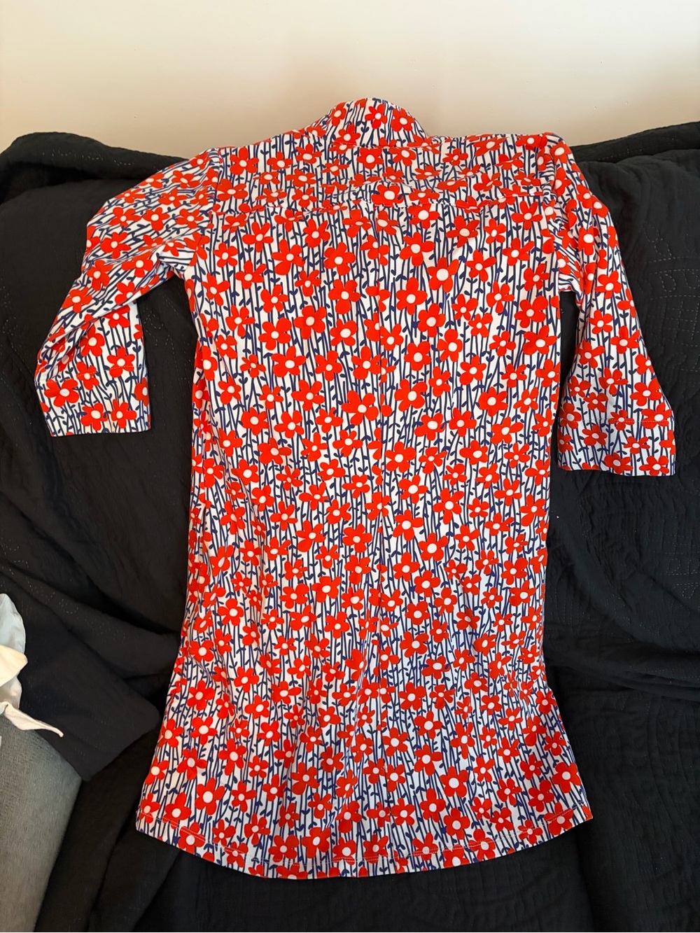 Lesley Ewers Red Floral Cotton Dress - Picture 4 of 4